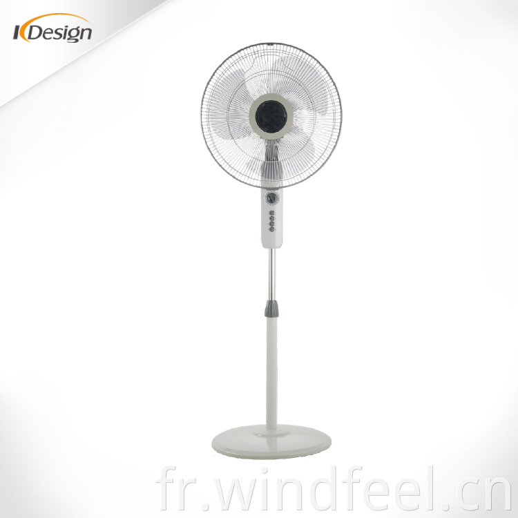 Ventilateur de piédestal en plastique personnalisé 16 pouces 3 vitesses 110v 220v stand ventilateur nouveau design acier bonne marque sans bruit